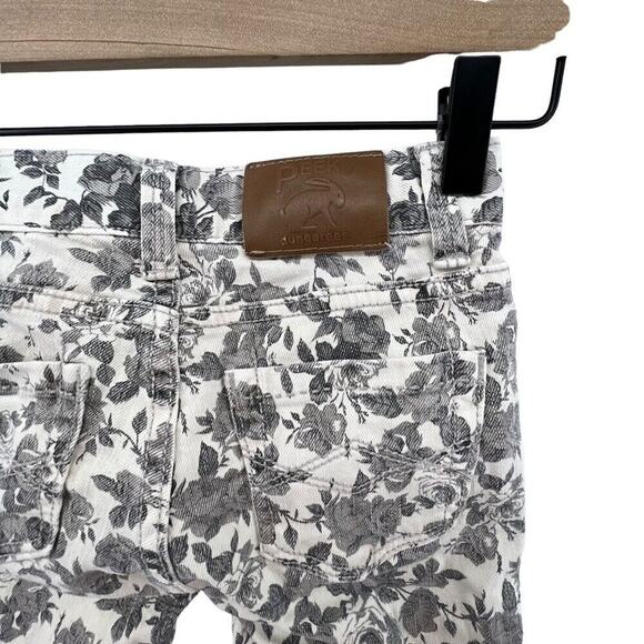 Peek Size 7 Jeans Dungarees Girls Gray Floral Design Skinny Adjustable Waist - Picture 5 of 5